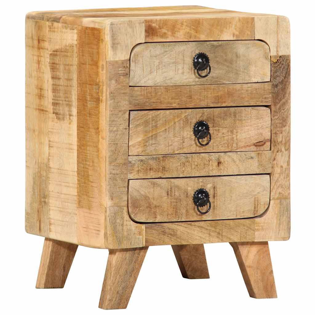 vidaXL Nachttisch 37x32x50 cm Raues Massivholz Mango