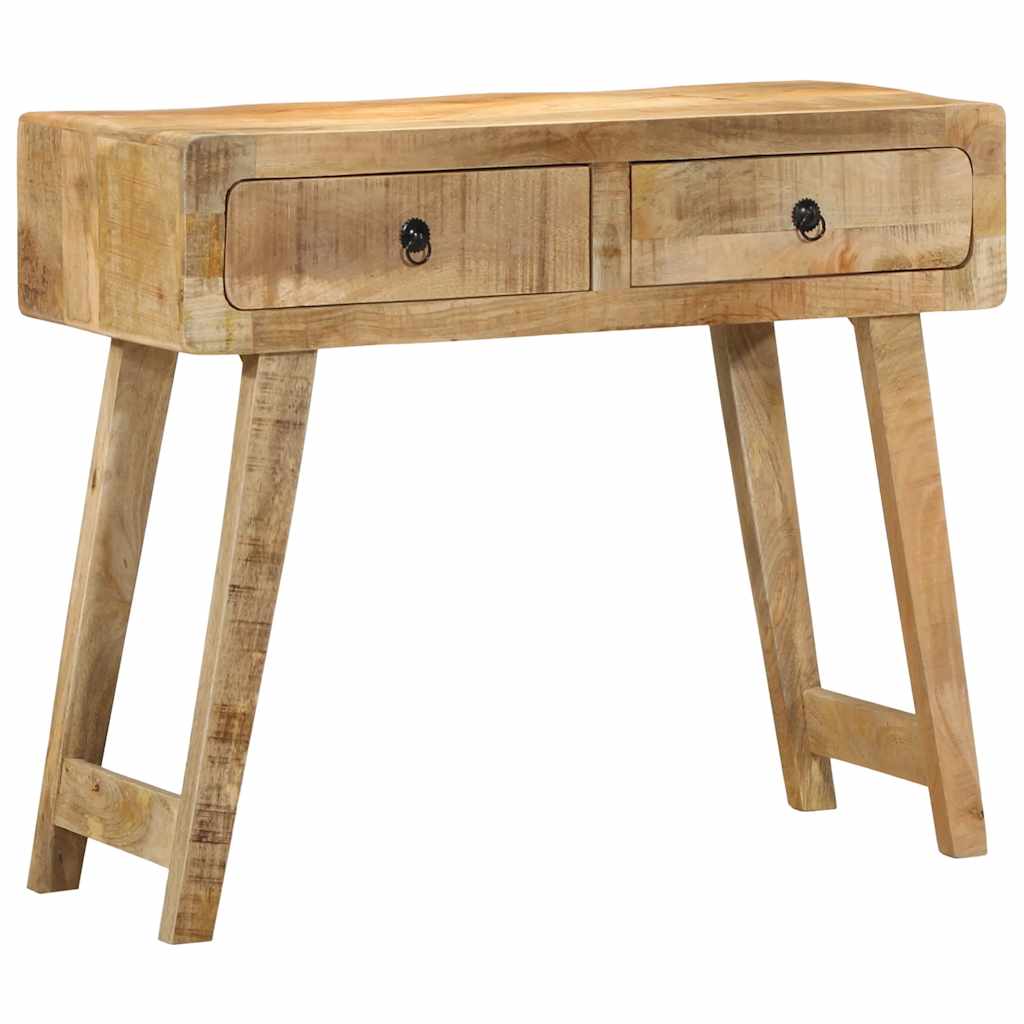 vidaXL Konsolentisch 90x32x75 cm Raues Massivholz Mango