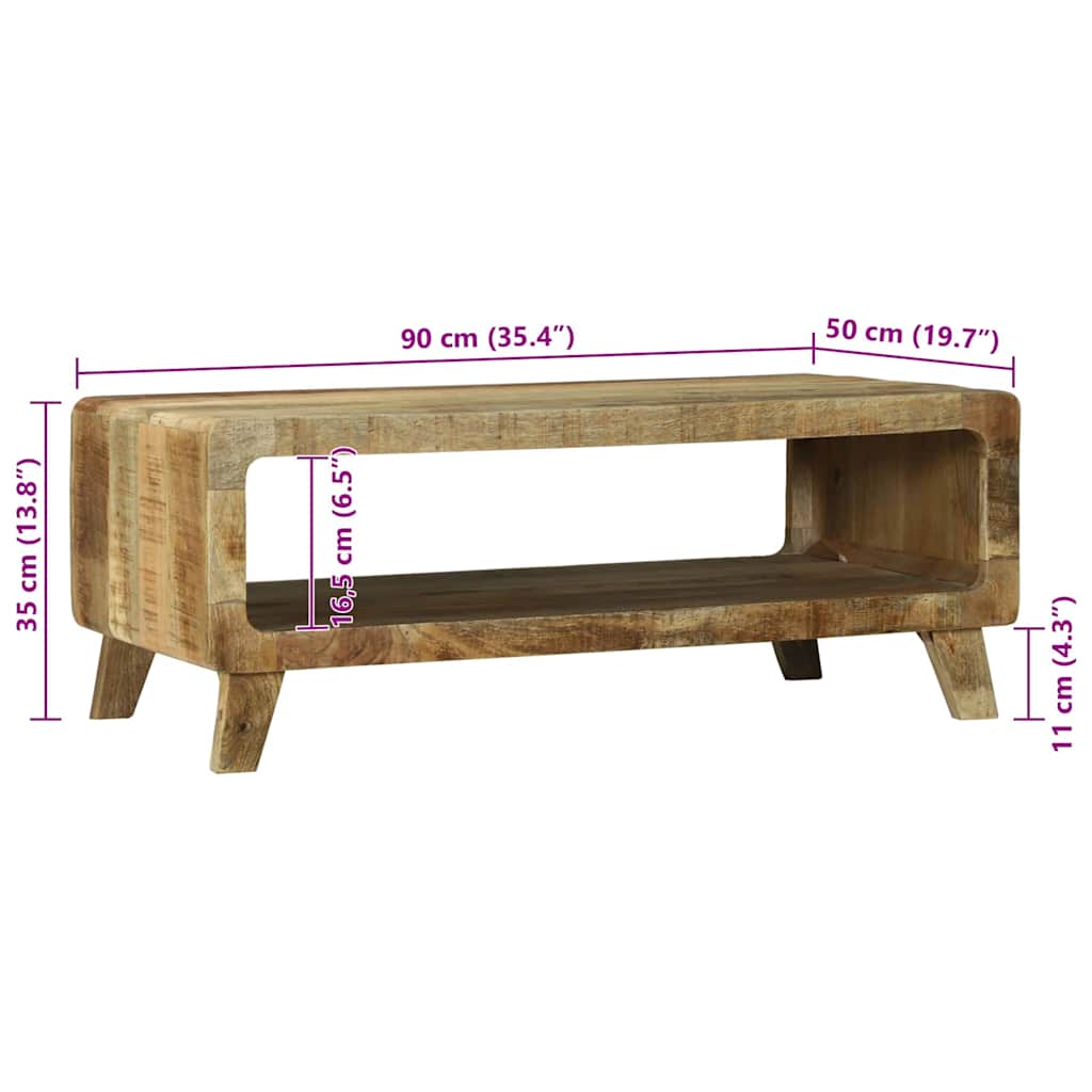 vidaXL Couchtisch Braun 90 x 50 x 35 cm Massivholz Mango