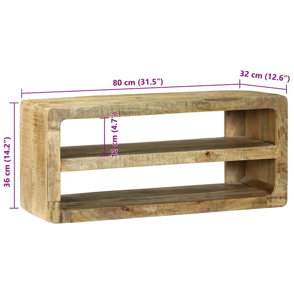 vidaXL TV-Schränk mit Regal Braun 80 x 32 x 36 cm Massivholz Mango