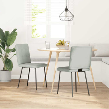 vidaXL Chaises de salle à manger 2 pcs Velours gris clair