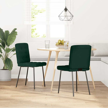 vidaXL Esszimmerstühle 2 Stk. Dunkelgrün Samt