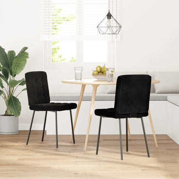 vidaXL Esszimmerstühle 2 Stk. Schwarz Samt