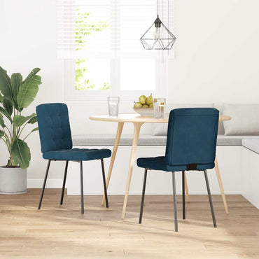 vidaXL Esszimmerstühle 2 Stk. Blau Samt