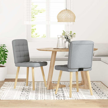 vidaXL Esszimmerstühle 2 Stk. Hellgrau Stoff