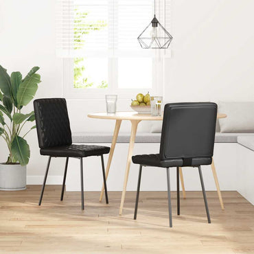 vidaXL Esszimmerstühle 2 Stk. Schwarz Kunstleder