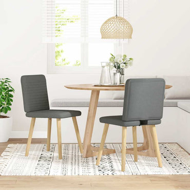 vidaXL Esszimmerstühle 2 Stk. Dunkelgrau Stoff