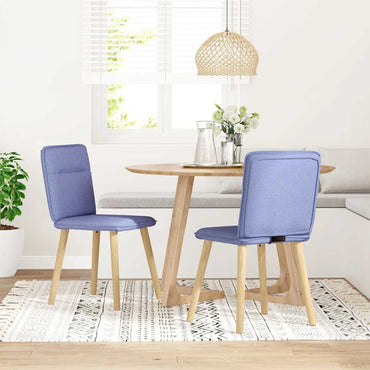 vidaXL Esszimmerstühle 2 Stk. Jeansblau Stoff