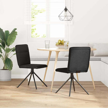 vidaXL Chaises de salle à manger 2 pcs Tissu noir