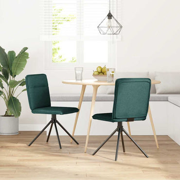 vidaXL Chaises de salle à manger 2 pcs Vert foncé Tissu