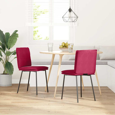 vidaXL Chaises de salle à manger 2 pcs Velours rouge bordeaux