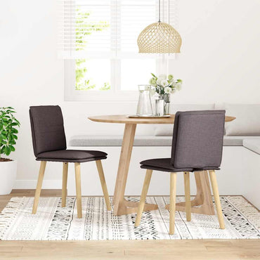 vidaXL Esszimmerstühle 2 Stk. Dunkelbraun Stoff