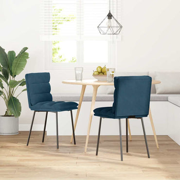 vidaXL Esszimmerstühle 2 Stk. Blau Samt