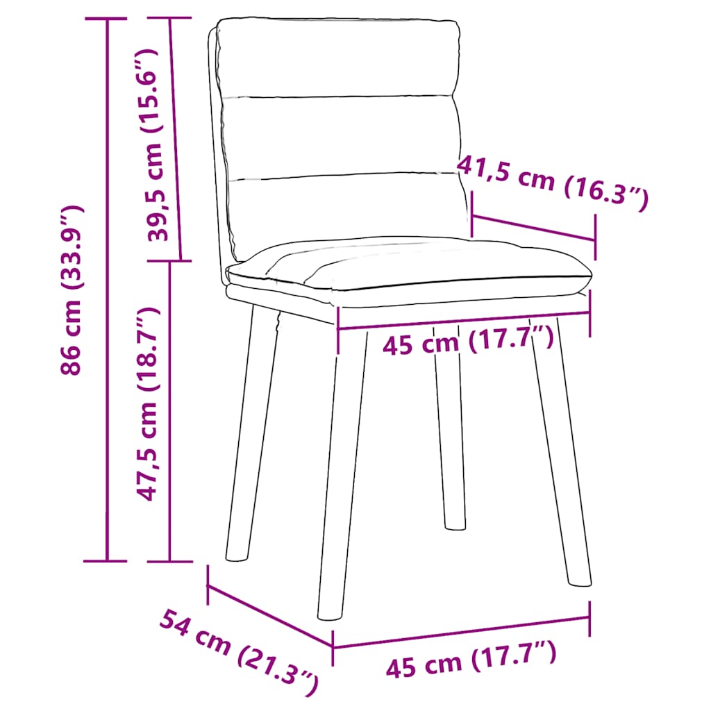 vidaXL Esszimmerstühle 2 Stk. Dunkelgrau Stoff