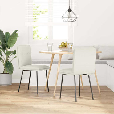 vidaXL Esszimmerstühle 2 Stk. Creme Samt