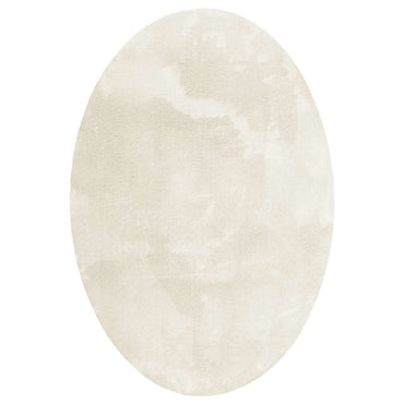 vidaXL Tapis d'appoint Ovale HUARTE Crème 120 x 170 cm 100 % polyester