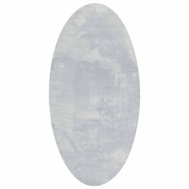 vidaXL Tapis d'intérieur ovale HUARTE gris 80 x 150 cm 100 % polyester