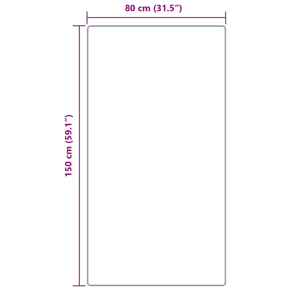 vidaXL Anti-Rutsch Shaggy Teppich Braun 80 x 150 cm PP