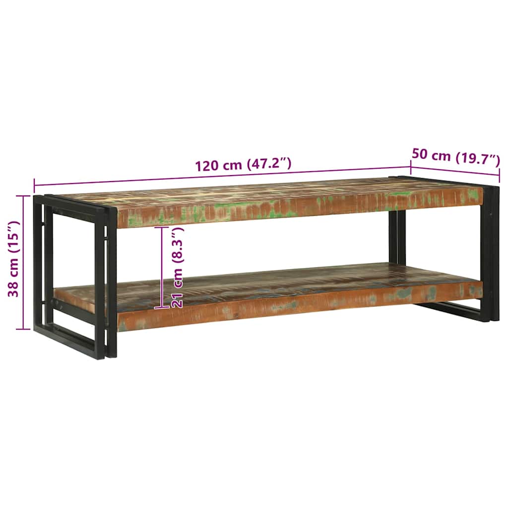 vidaXL Couchtisch Mehrfarbig Massives upgecyceltes Holz
