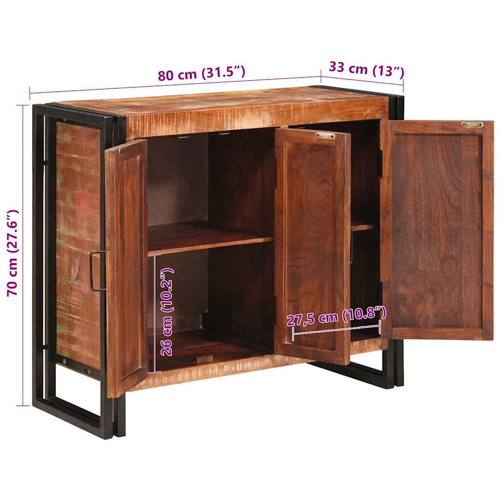 vidaXL Sideboard mit Türen Braun Massives recyceltes Holz und Metall