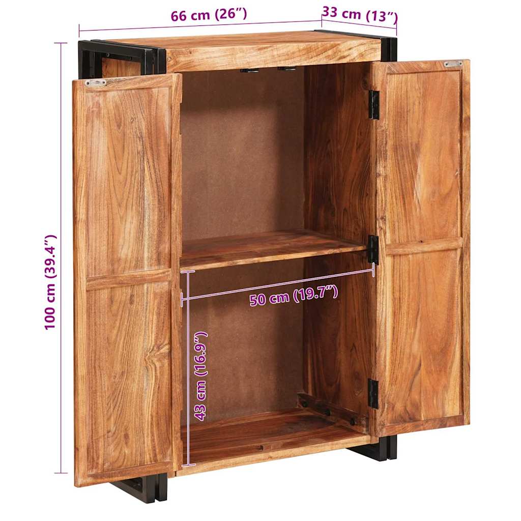vidaXL Bahut avec portes Marron Bois d'acacia massif et métal