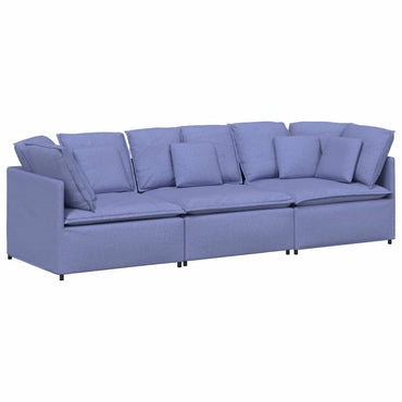 vidaXL Canapé modulable avec oreillers Tissu bleu jean