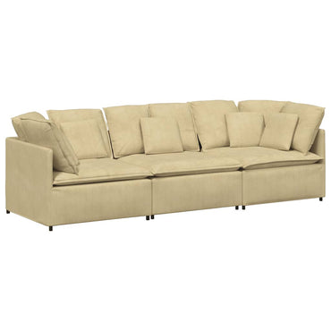 vidaXL Modulares Sofa mit Kissen Cordstoff Graugrün