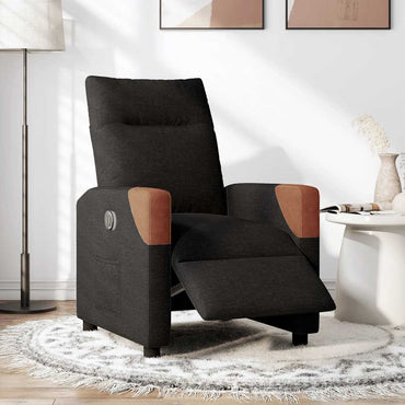 vidaXL Fauteuil relax électrique noir en tissu