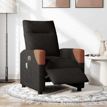 vidaXL Massagesessel Elektrisch Schwarz Stoff