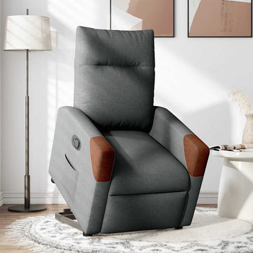 vidaXL Fauteuil releveur gris foncé en tissu