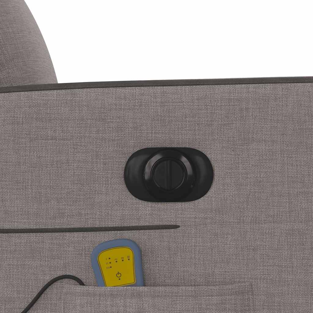 vidaXL Fauteuil de massage électrique en tissu taupe