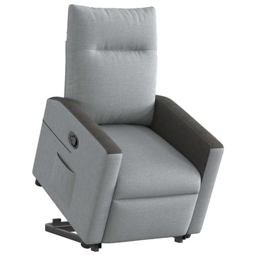 vidaXL Relaxsessel mit Aufstehhilfe Hellgrau Stoff