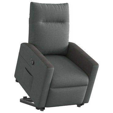 vidaXL Relaxsessel mit Aufstehhilfe Dunkelgrau Stoff