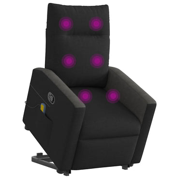 vidaXL Massagesessel mit Aufstehhilfe Schwarz Stoff