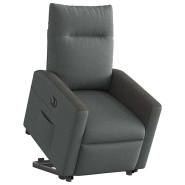 vidaXL Relaxsessel mit Aufstehhilfe Elektrisch Dunkelgrau Stoff