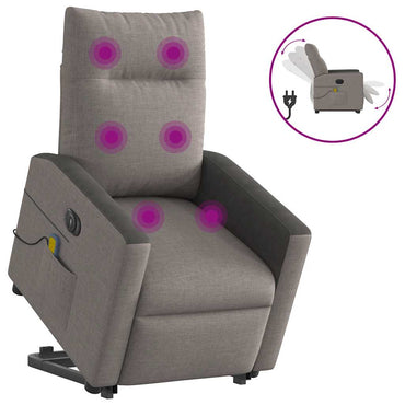 vidaXL Fauteuil de massage électrique releveur tissu taupe