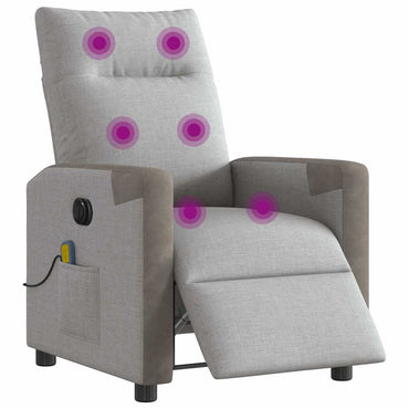 vidaXL Massagesessel Elektrisch Wolkengrau Stoff