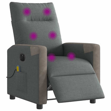 vidaXL Massagesessel Elektrisch Dunkelgrau Stoff