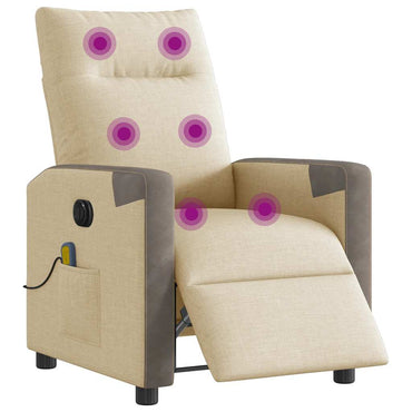 vidaXL Massagesessel Elektrisch Creme Stoff