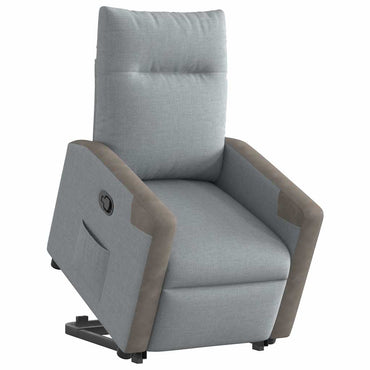 vidaXL Relaxsessel mit Aufstehhilfe Hellgrau Stoff