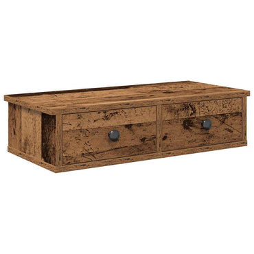 vidaXL Étagère murale avec tiroirs aspect bois de récupération 60x28x15 cm Bois d'ingénierie