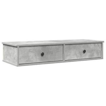 vidaXL Wandregal mit Schubladen Betongrau 100x37,5x19 cm Holzwerkstoff