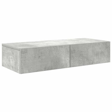 vidaXL Étagère murale avec tiroirs gris béton 80x33x17 cm bois d'ingénierie