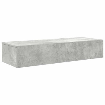 vidaXL Étagère murale avec tiroirs gris béton 100x36x19 cm Bois d'ingénierie