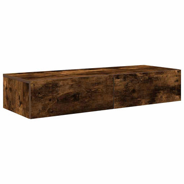 vidaXL Wandregal mit Schubladen Räuchereiche 100x36x19cm Holzwerkstoff