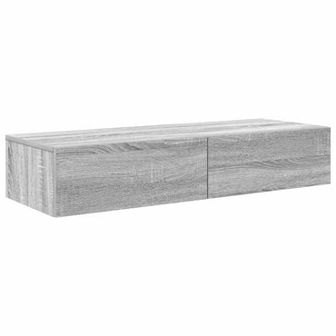 vidaXL Wandregal mit Schubladen Grau Sonoma 100x36x19 cm Holzwerkstoff