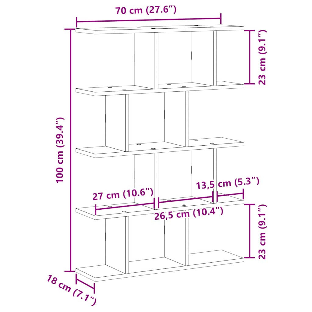 vidaXL Würfelregal 12 Fächer Räuchereiche Holzwerkstoff