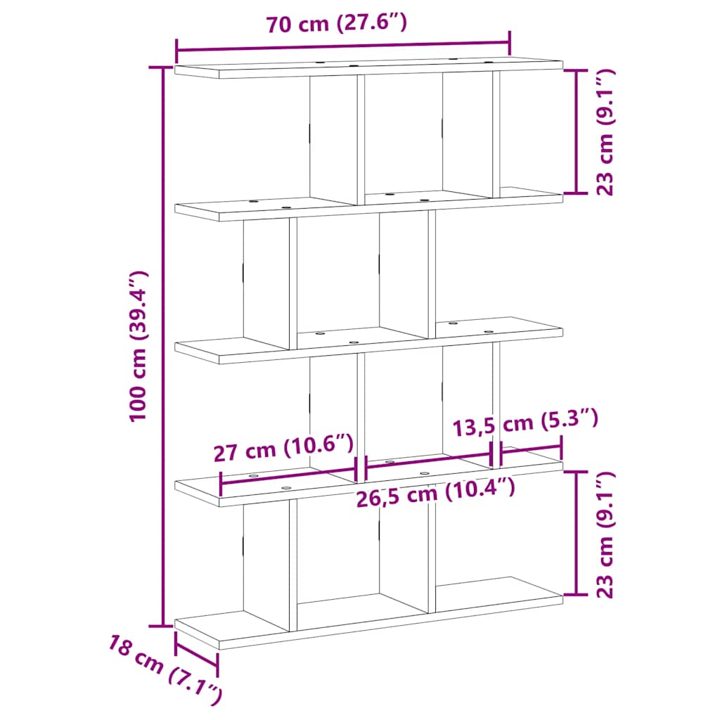 vidaXL Würfelregal 12 Fächer Artisan-Eiche Holzwerkstoff