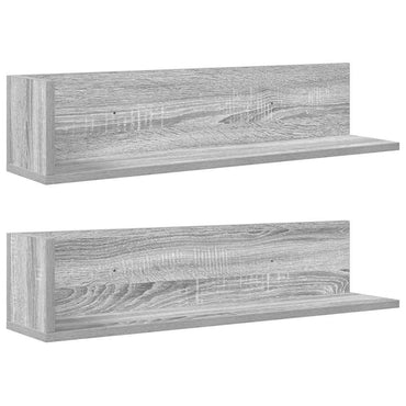 vidaXL Étagères murales 2 pcs Gris Sonoma 75x16,5x16,5 cm Bois d'ingénierie