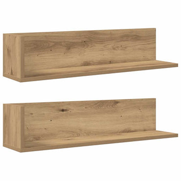 vidaXL Étagères murales 2 pcs Chêne artisan 75x16,5x16,5 cm Bois d'ingénierie